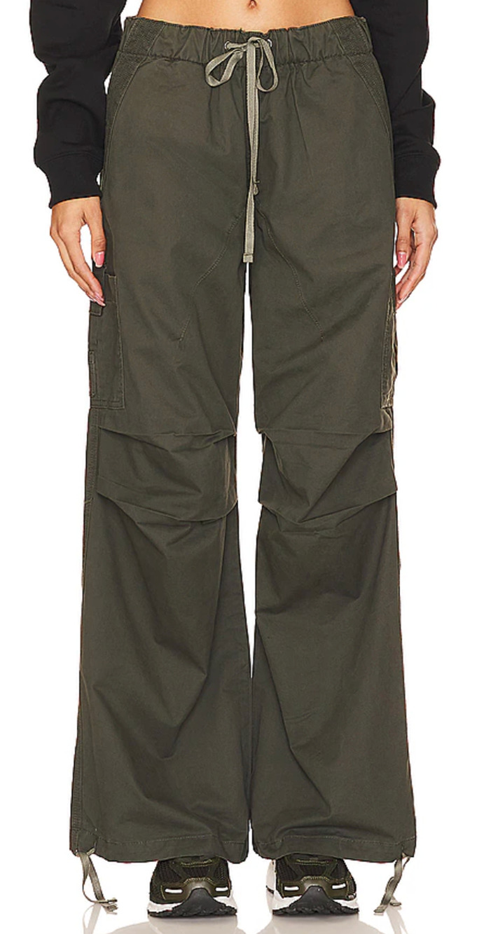 Superdown Army Green Cargo Pants Small Baggy Wide Leg Jogger Revolve $82 NEW
